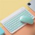 Mini Wireless Bluetooth Keyboard Mouse Set Rechargeable Compatible for Android IOS Windows White