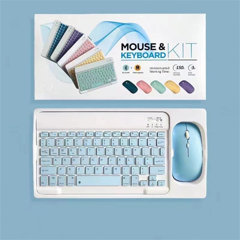 Mini Wireless Bluetooth Keyboard Mouse Set Rechargeable