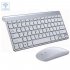 Mini Wireless Keyboard Mouse Set Waterproof 2 4G for Mac Apple PC Computer Silver
