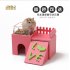 Mini Wooden Double layer Environment friendly Villa with Acrylic Feeder Shape Sleeping Nest Toy for Hamster Pet Pink Castle restaurant