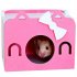 Mini Wooden House Shape Sleeping Nest Toy for Hedgehog Guinea Pig Hamster Pet blue S