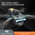 Mini Xt2 Drone 4k Hd Dual Camera Four Side Obstacle Avoidance Optical Flow Positioning Foldable Quadcopter Child Dron Airplane Black 2 battery  559g 