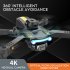 Mini Xt2 Drone 4k Hd Dual Camera Four Side Obstacle Avoidance Optical Flow Positioning Foldable Quadcopter Child Dron Airplane Blue 3 battery  582g 