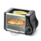 Mini electric toaster oven with a inside volume of 1 6 liter  handy frying tray on top and 220 Watt power