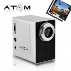 Mini portable projector that literally fits in the palm of your hand features a 640x480 resolution  10 Lumens and a 200 1 contrast