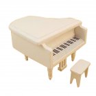 Miniature Mini Piano 1:12 Furniture With Chair For Dollhouse white