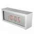 Mirror Alarm Clock with LED display   Three setting alarm clock  Time  Date  Alarm  whose face is a highly polished mirror allowing you to check the time while 