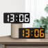 Mirror Digital Alarm Clock Voice Control Temperature Calendar Table Clock With Night Light Home Decoration black surface white lamp