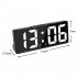 Mirror Digital Alarm Clock Voice Control Temperature Calendar Table Clock With Night Light Home Decoration black surface white lamp