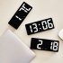 Mirror Digital Alarm Clock Voice Control Temperature Calendar Table Clock With Night Light Home Decoration black surface white lamp