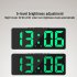 Mirror Digital Alarm Clock Voice Control Temperature Calendar Table Clock With Night Light Home Decoration black surface green light