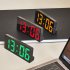 Mirror Digital Alarm Clock Voice Control Temperature Calendar Table Clock With Night Light Home Decoration black surface green light