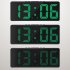 Mirror Digital Alarm Clock Voice Control Temperature Calendar Table Clock With Night Light Home Decoration black surface green light