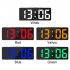 Mirror Digital Alarm Clock Voice Control Temperature Calendar Table Clock With Night Light Home Decoration black surface red light