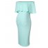 MissQee Women s Short Sleeve Off Shoulder Ruffle Midi Formal Maternity Dress
