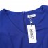 Missky Sleeveless V neck Flare Swing Casual A line Dress Blue XL