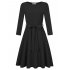 Missky Women Three quarter Sleeve Dress Slim Fit Casual Dress with Waistbrand