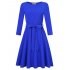 Missky Women Three quarter Sleeve Dress Slim Fit Casual Dress with Waistbrand