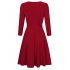 Missky Women Three quarter Sleeve Dress Slim Fit Casual Dress with Waistbrand