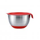 Mixing Bowls Anti-slip Silicone Bottom Stainless Steel Egg Bowl With Scales Handle Salad Bowl With Lid Baking Basin single handle bowl 20CM