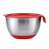 Mixing Bowls Anti slip Silicone Bottom Stainless Steel Egg Bowl With Scales Handle Salad Bowl With Lid Baking Basin single handle bowl 22CM