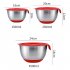 Mixing Bowls Anti slip Silicone Bottom Stainless Steel Egg Bowl With Scales Handle Salad Bowl With Lid Baking Basin single handle bowl 22CM