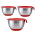 Mixing Bowls Anti slip Silicone Bottom Stainless Steel Egg Bowl With Scales Handle Salad Bowl With Lid Baking Basin single handle bowl 22CM