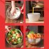 Mixing Bowls Anti slip Silicone Bottom Stainless Steel Egg Bowl With Scales Handle Salad Bowl With Lid Baking Basin single handle bowl 22CM