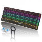 Mk-606-61 Key Mechanical Keyboard Wired <span style='color:#F7840C'>Led</span> Backlit Axis Gaming Mechanical Keyboard For Desktop black