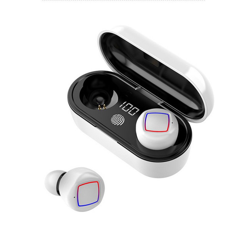 TWS Wireless Earphone In-ear Bluetooth5.0 Headphone with Digital Display LED Light Charging Box 
