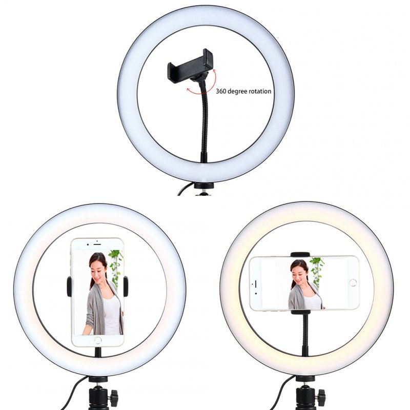 Selfie Ring Light LED Circle Light USB LED Desktop Lamp with Stand Dimmable LED Fill Light for Live Stream Photograph 