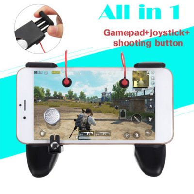 Mobile Gaming Gamepad Joystick Controller Trigger Fire Button For Pubg Fortnite Black - 