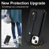 Mobile Phone Case For Iphone14 S23 A54 Leather Case With Wristband Kickstand Card Holder Strap black 14 pro