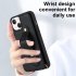 Mobile Phone Case For Iphone14 S23 A54 Leather Case With Wristband Kickstand Card Holder Strap black 14 pro