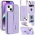 Mobile Phone Case For Iphone14 S23 A54 Leather Case With Wristband Kickstand Card Holder Strap black 14 pro