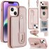 Mobile Phone Case For Iphone14 S23 A54 Leather Case With Wristband Kickstand Card Holder Strap black 14 pro max