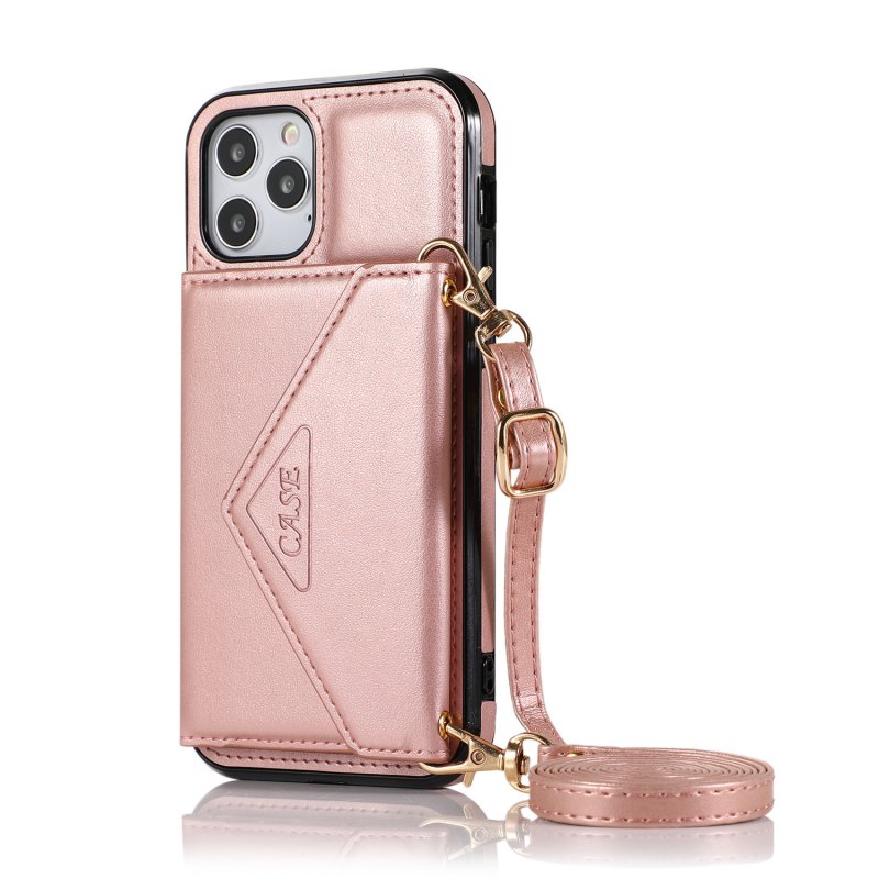 Mobile Phone Case Protective Case Cover For Iphone12/12 Pro Messenger Bag Rose gold