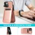 Mobile Phone Case Solid Color Plug in Card Protective Case Cover For Iphone12 Rose gold iphone12 pro 6 1
