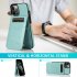 Mobile Phone Case Solid Color Plug in Card Protective Case Cover For Iphone12 Mint Green iphone 12promax 6 7