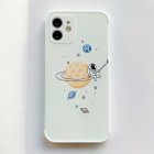 Mobile Phone Case TPU Cartoon Pattern Painting Planet Spaceman for iphone 11 white_iphone11ProMax