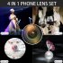 Mobile Phone Lens 28x Telephoto 0 6x Wide Angle 20x Macro 198 Degree Fisheye 4 in 1 Lens Kit