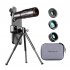 Mobile Phone Lens 28x Telephoto 0 6x Wide Angle 20x Macro 198 Degree Fisheye 4 in 1 Lens Kit