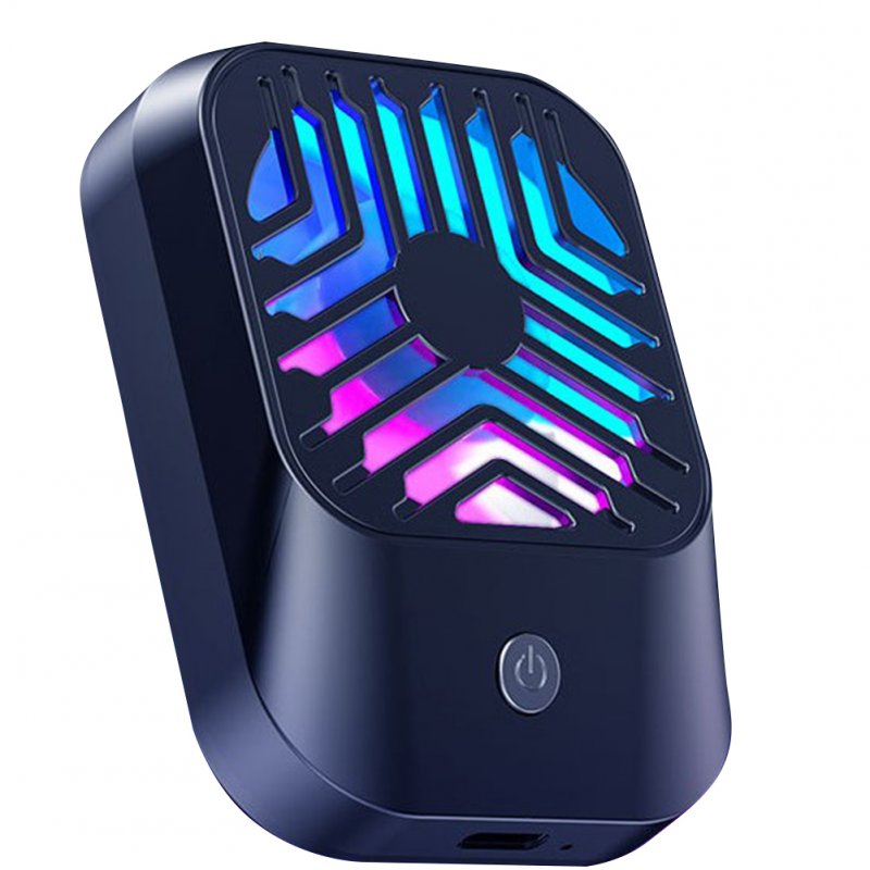 Mobile Phone Radiator Semiconductor Cooling Fan Clip Peripheral Rechargeable 3-speed Adjustable Cooler With Rgb Light black