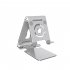 Mobile Phone Stand Foldable Portable Aluminum Alloy Desktop Phone Holder Cradle Dock Stable Tablet Bracket Bright moon silver