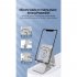 Mobile Phone Stand Foldable Portable Aluminum Alloy Desktop Phone Holder Cradle Dock Stable Tablet Bracket Bright moon silver