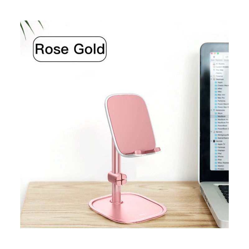 Mobile Phone Stand Holder for iPhone iPad Air Smartphone Metal Desk Desktop Phone Mount Holder for Xiaomi Huawei Tablet Rose gold