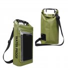 Mobile Phone Waterproof Bag 2L/ 5L Cross Body Bag With Detachable Adjustable Shoulder Straps IPX6 Swimming Waterproof Bag For Outdoor Kayaking Boating Green 2L
