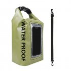 Mobile Phone Waterproof Bag 2L/ 5L Cross Body Bag With Detachable Adjustable Shoulder Straps IPX6 Swimming Waterproof Bag For Outdoor Kayaking Boating Green 5L