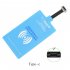 Mobile Phone Wireless Charging Receiver Patch Type Charger Compatible For Iphone Android Type c blue Compatible for TYPEC