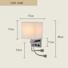 Modern Indoor LED Bedside Bedroom Wall Light with 2Heads Reading Lights Without Light Source 1039-2 with USB